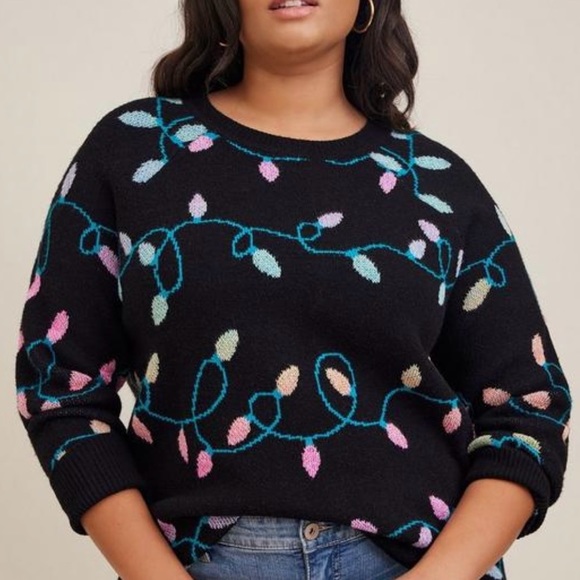 Torrid Holiday Light Jacquard Pullover Sweater - Picture 2 of 8